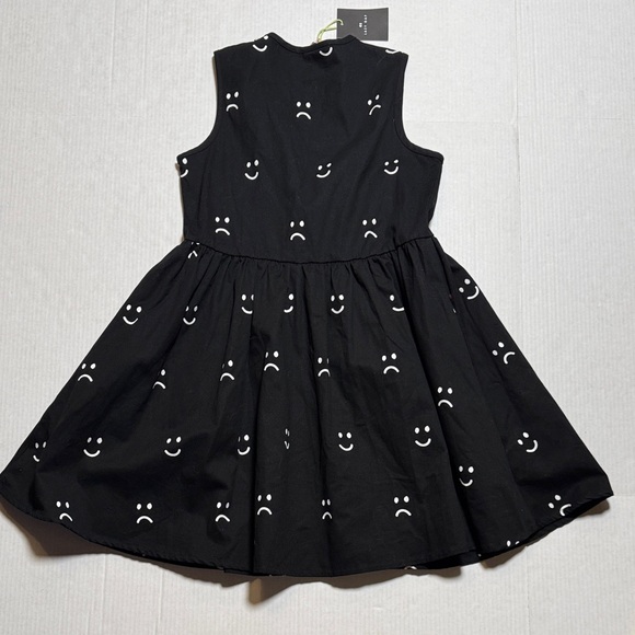 LAZY OAF NWT Happy Sad Gilet Dress Black White Dual Zipper Sleeveless Skater XS - Picture 15 of 16